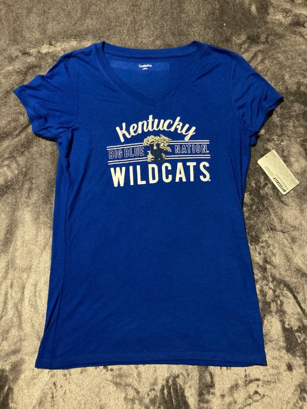 Captivating Apparel Womens V Neck Blue Tshirt XXL